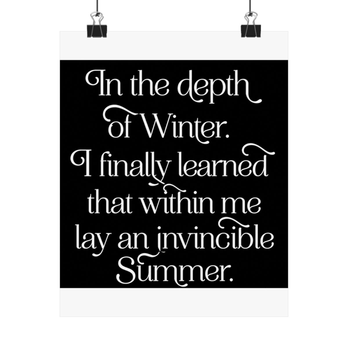 Invincible Summer Inspirational Quote Art Print